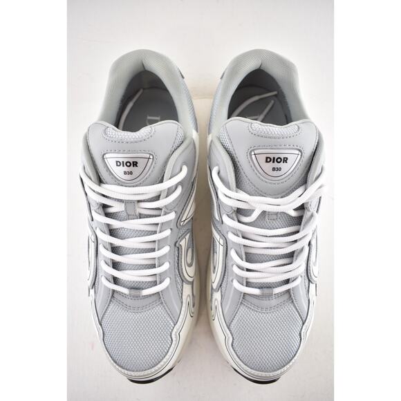 Dior Mens B30 Countdown Grey White Low Top Lace Up Flat Trainer Sneakers 44 11 - Picture 10 of 14